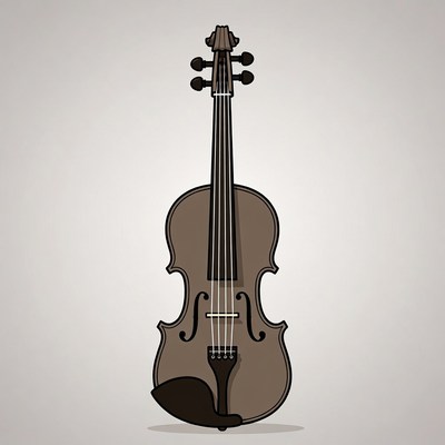 Violin illustration on gray background