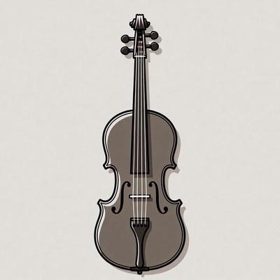 Violin illustration on gray background