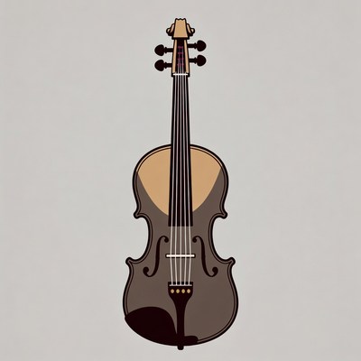 Violin illustration on gray background