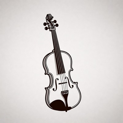Violin illustration on white background