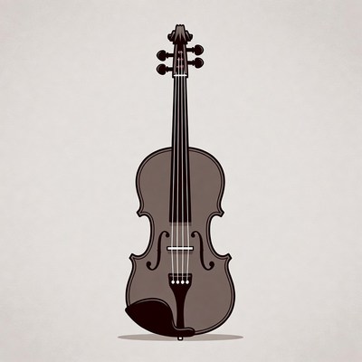 Violin illustration on white background