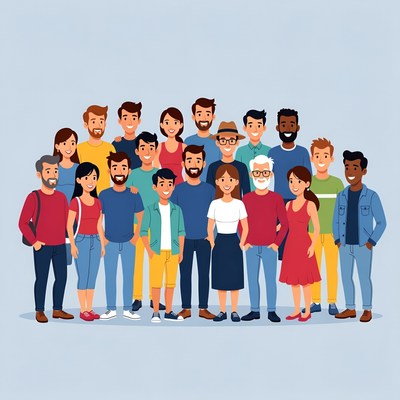 Diverse group of people standing together