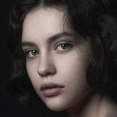 Closeup portrait of young woman