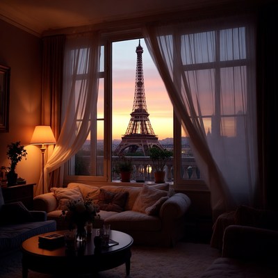 Eiffel Tower View from Luxury Apartment