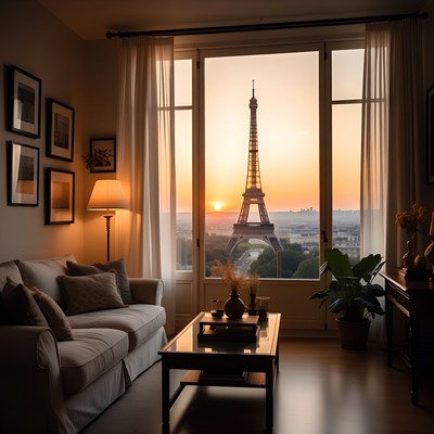 Eiffel Tower View from Apartment