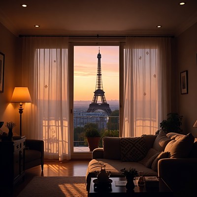 Eiffel Tower View from Luxury Apartment