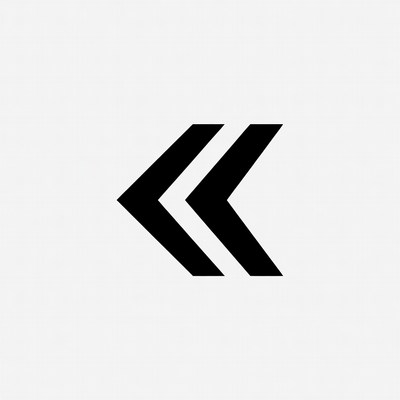 Double Black Left Arrow Icon