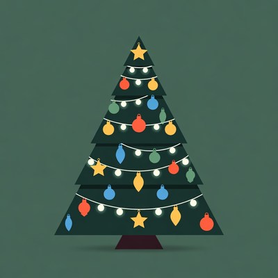 Colorful Christmas Tree Illustration