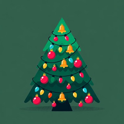 Decorated Christmas Tree with Ornaments