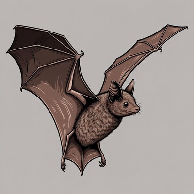 Flying bat illustration