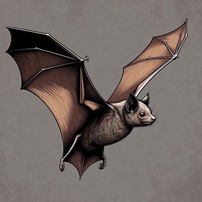 Flying bat illustration