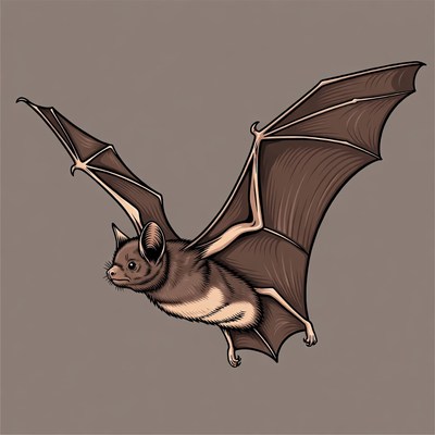 Flying bat illustration