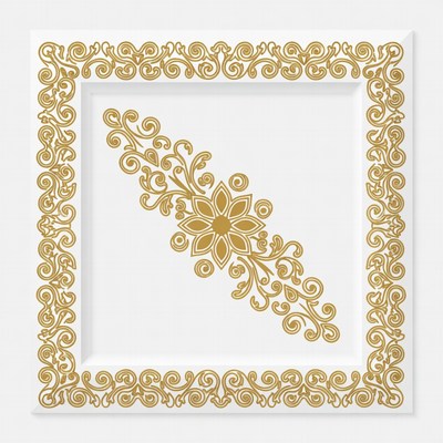 Gold Ornate Flower Frame