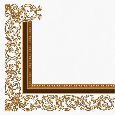 Ornate Golden Picture Frame Border