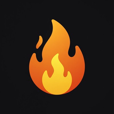 Fiery Orange Flame Icon