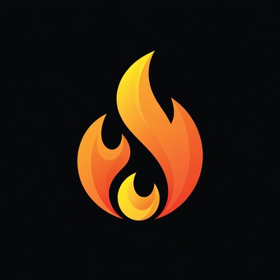 Bright orange flame illustration