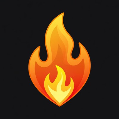 Bright orange flame illustration