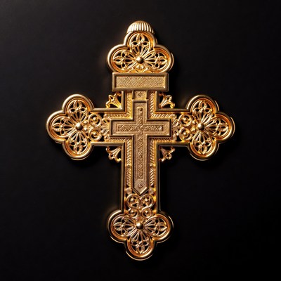 Ornate Gold Orthodox Cross