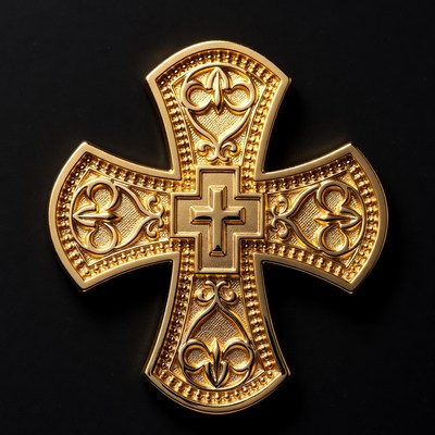 Ornate Golden Orthodox Cross