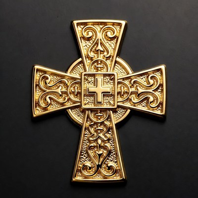 Ornate Gold Celtic Cross
