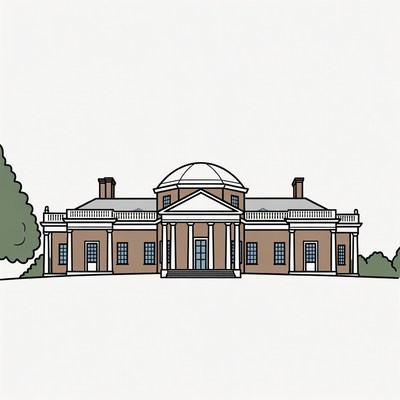 Monticello Mansion Illustration