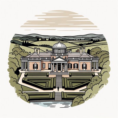 Elegant Mansion with Formal Gardens