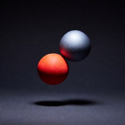 Red and Silver Balls Floating