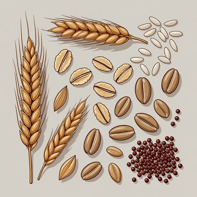 Wheat Ears Grains Illustration
