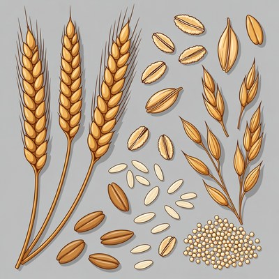 Wheat Ears Grains Illustration