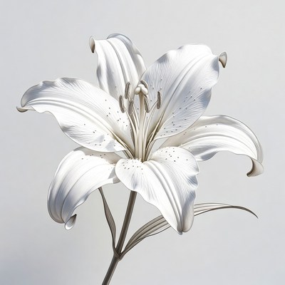 White Lily Flower Isolated Background
