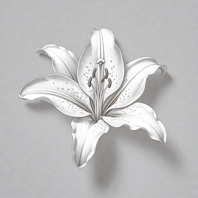 White Lily Flower Illustration