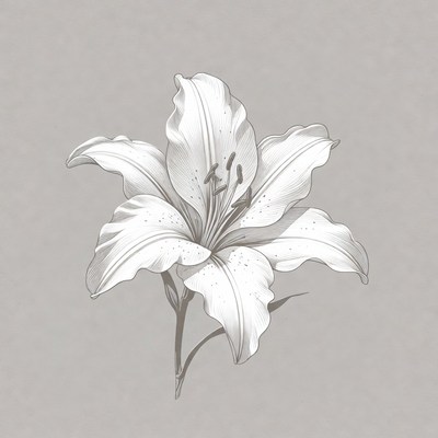 White Lily Flower Illustration