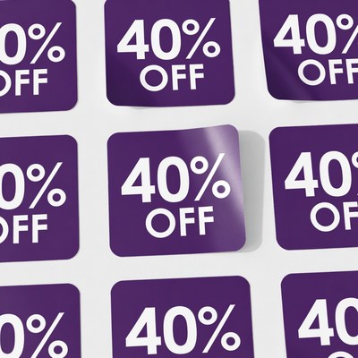 Purple 40% Off Sale Stickers