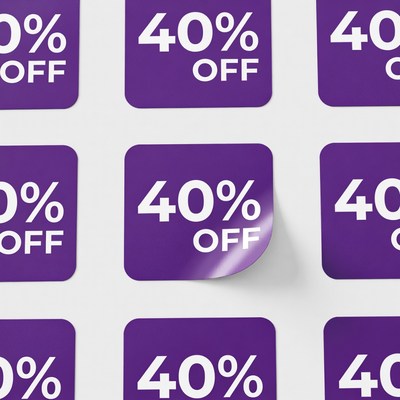 Purple 40% Off Sale Stickers