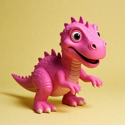 Cute Pink Baby Dinosaur