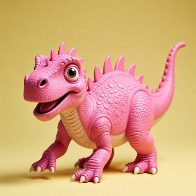 Cute pink dinosaur illustration