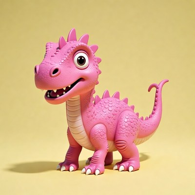 Cute Pink Baby Dragon Illustration