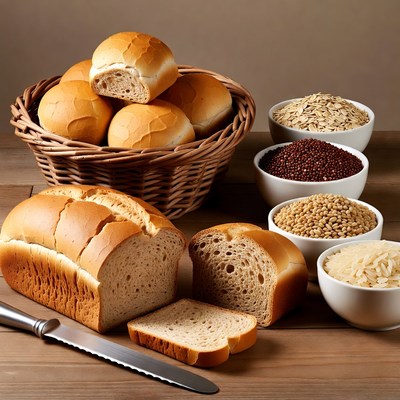 Bread basket with grains