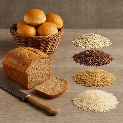 Bread Loaves and Grains in Basket