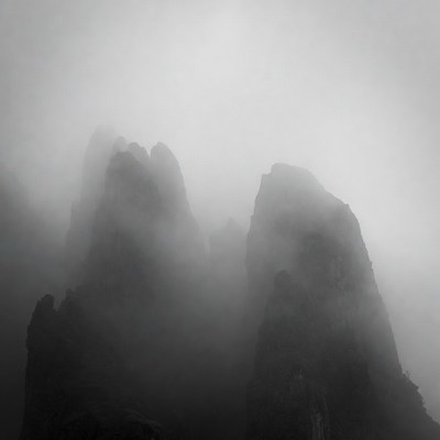 Misty Mountains in Fog
