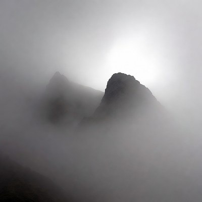 Misty Mountains with Sunlight