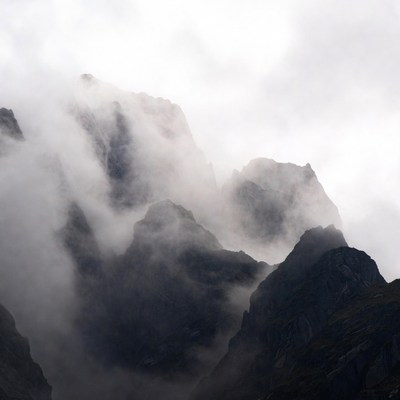 Misty Mountains in Fog
