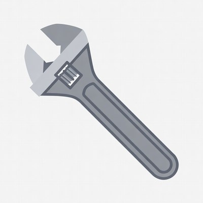Adjustable Wrench Tool Illustration