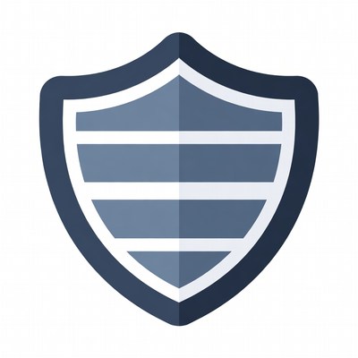 Blue Shield Icon with Stripes