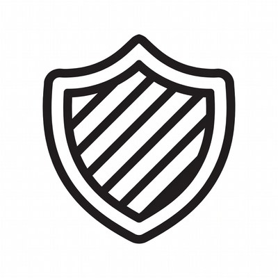Black Outline Shield Icon