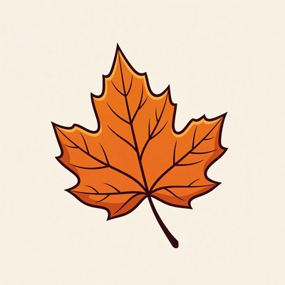 Orange Maple Leaf Illustration