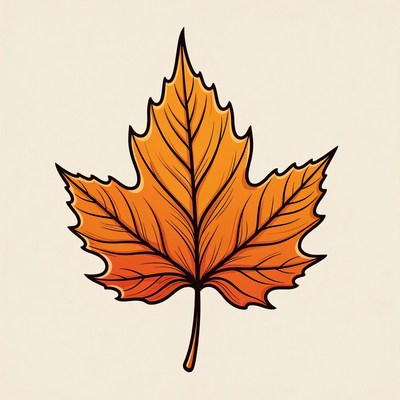 Orange Maple Leaf Illustration