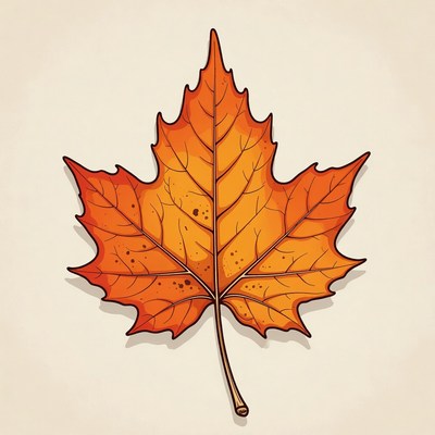 Orange Maple Leaf Illustration