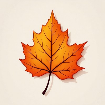 Orange Maple Leaf Illustration