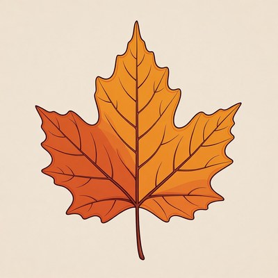 Orange Maple Leaf Illustration
